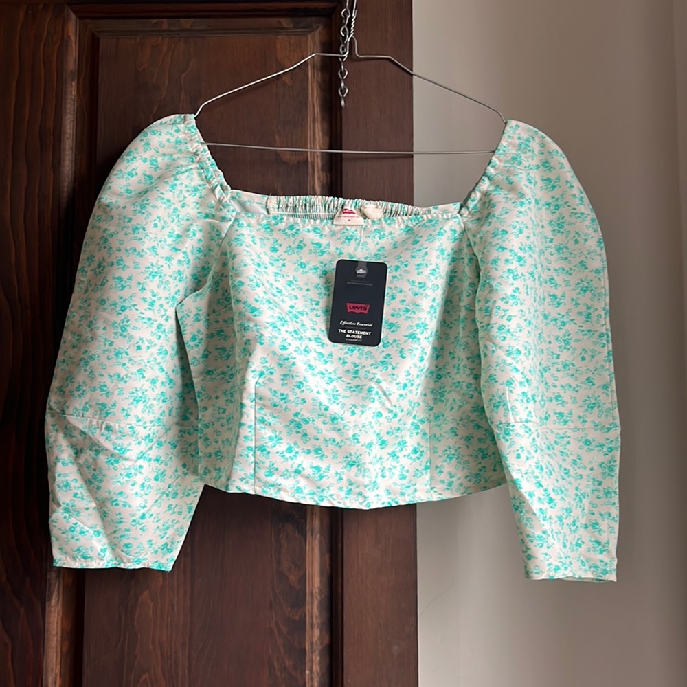 Levi’s The Statement Blouse Ditsy Floral Print Puff Sleeve - Picture 2 of 6